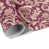 Maroon en Beige  Patroon Cadeaupapier (Rol Hoek)