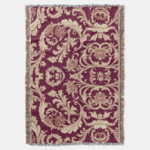 Maroon en Beige  Patroon Deken (Voorkant Verticaal)