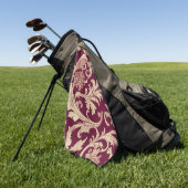 Maroon en Beige  Patroon Golfhanddoek (Groen)