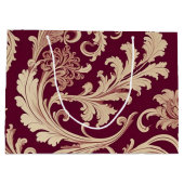 Maroon en Beige  Patroon Groot Cadeauzakje (Achterkant)