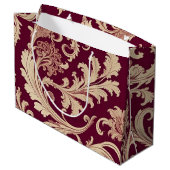 Maroon en Beige  Patroon Groot Cadeauzakje (Achterkant Gekanteld)