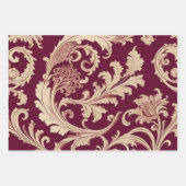 Maroon en Beige  Patroon Inpakpapier Vel (Voorkant 2)