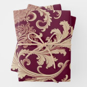 Maroon en Beige Patroon Inpakpapier Vel (In situ)