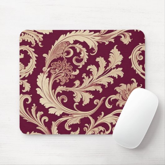 Maroon en Beige Patroon Muismat (Met muis)