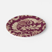 Maroon en Beige  Patroon Papieren Bordje (Gekanteld)