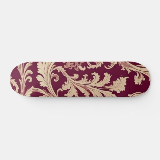 Maroon en Beige Patroon Persoonlijk Skateboard (Horizontaal)