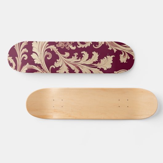 Maroon en Beige Patroon Persoonlijk Skateboard (Horizontaal)
