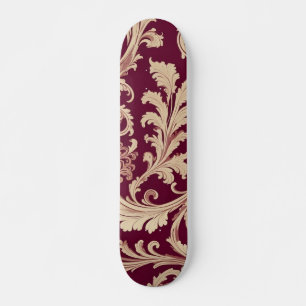 Maroon en Beige  Patroon Persoonlijk Skateboard