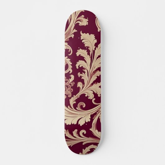 Maroon en Beige  Patroon Persoonlijk Skateboard (Voorkant)