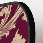 Maroon en Beige Patroon Pickleball Paddle (Links Detail)
