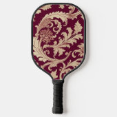 Maroon en Beige Patroon Pickleball Paddle (Achterkant)