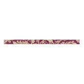 Maroon en Beige Patroon Satijnen Lint (Voorkant)