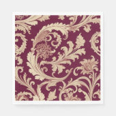 Maroon en Beige  Patroon Servet (Voorkant)