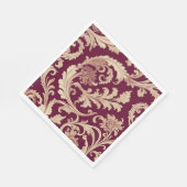 Maroon en Beige Patroon Servet (Hoek)