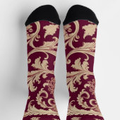 Maroon en Beige  Patroon Sokken (Top)