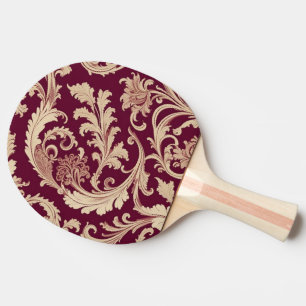 Maroon en Beige Patroon Tafeltennisbatje