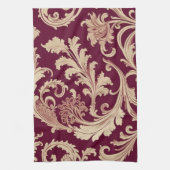 Maroon en Beige Patroon Theedoek (Verticaal)