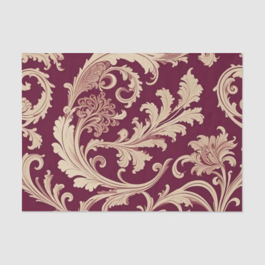 Maroon en Beige Patroon Tissuepapier (Voorkant)