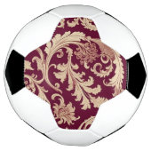 Maroon en Beige  Patroon Voetbal (Gedraaid)