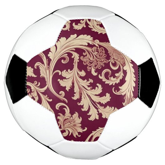 Maroon en Beige  Patroon Voetbal (Gedraaid)