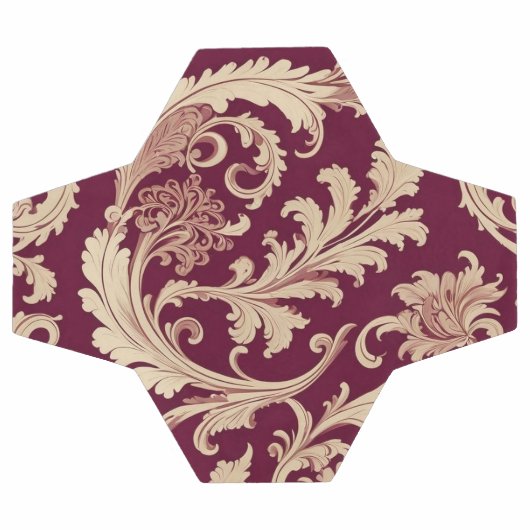 Maroon en Beige  Patroon Voetbal (Enkel)