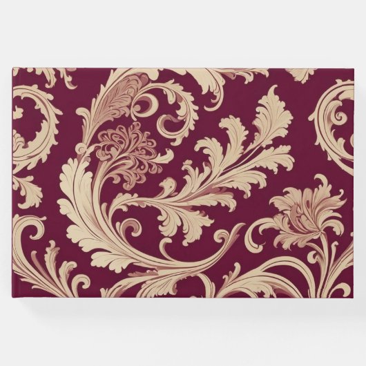 Maroon en Beige  Pattern Info toevoegen aan rug Gastenboek (Voorkant)