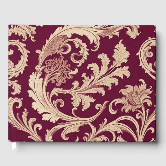 Maroon en Beige  Pattern Info toevoegen aan rug Gastenboek (Voorkant)