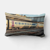 Maroon en beige trein kussen (Achterkant)