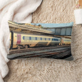 Maroon en beige trein kussen (Deken)