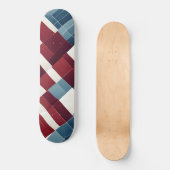 Maroon en blauwe achtergrond met texturen persoonlijk skateboard (Voorkant)