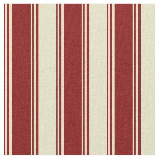 Maroon en Bleek Goldenrod Striped Pattern Stof (Close Up)
