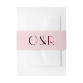 Maroon en bleke roze moderne bruiloft uitnodigingen wikkel