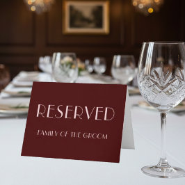 Maroon en bord roze bruiloft voorbehouden plaats k kaart