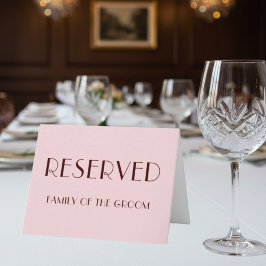 Maroon en bord roze bruiloft voorbehouden plaats k kaart