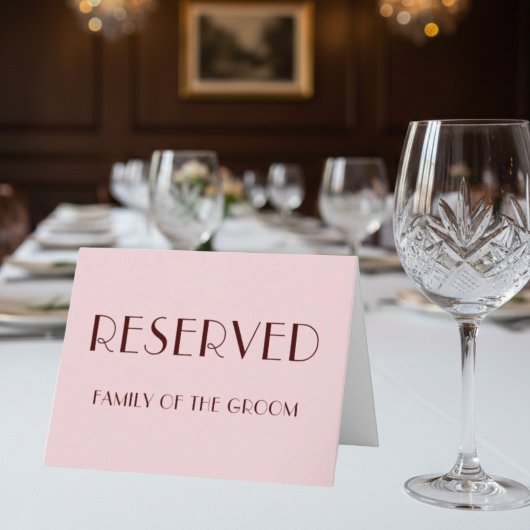 Maroon en bord roze bruiloft voorbehouden plaats k kaart