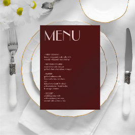 Maroon en bord roze esthetische bruiloft menu