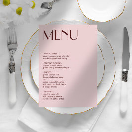 Maroon en bord roze esthetische bruiloft menu