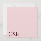 Maroon en bord roze moderne bruiloft bedankkaart (Achterkant)