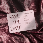 Maroon en bord roze moderne esthetische bruiloft save the date
