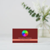 Maroon en Coral Classic met Logo Professional Visitekaartje (Staand voorkant)