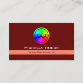 Maroon en Coral Classic met Logo Professional Visitekaartje (Voorkant)