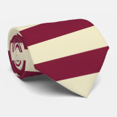Maroon en Crème Horizontale Stripe Patroon Stropdas (Opgerold)