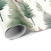 Maroon en donkergroene dennenboom cadeaupapier (Rol Hoek)