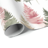 Maroon en donkergroene dennenboom cadeaupapier (Rol Hoek)