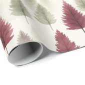 Maroon en donkergroene dennenboom cadeaupapier (Rol Hoek)