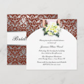 maroon en Gele Bridal Shower Kaart (Voorkant / Achterkant)