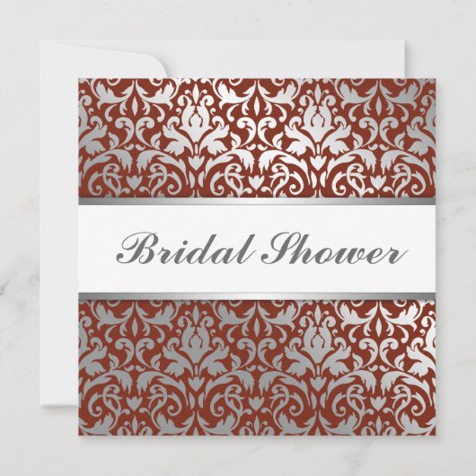 maroon en Gele Bridal Shower Kaart (Achterkant)