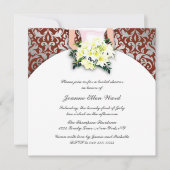 maroon en Gele Bridal Shower Kaart (Voorkant)