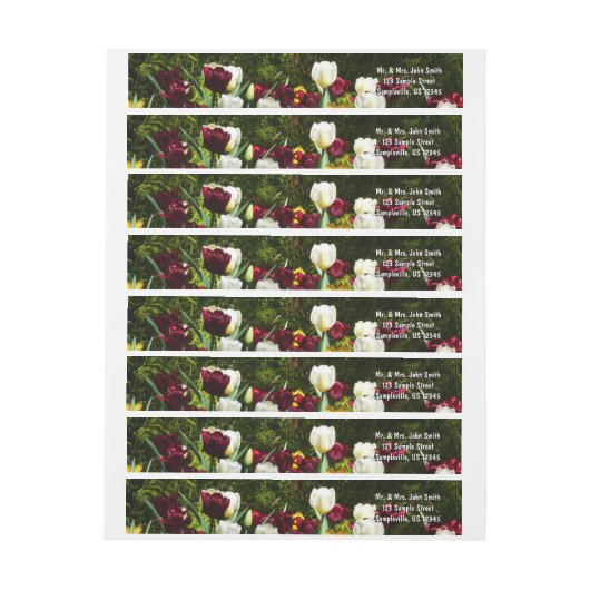 Maroon en gele Tulpen kleurrijke Floral (Vel)