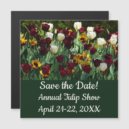 Maroon en gele Tulpen kleurrijke Floral (Voorkant / Achterkant)